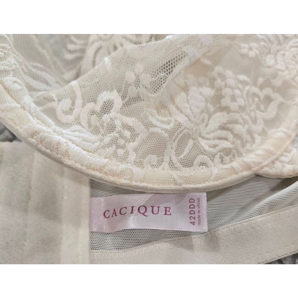 Cacique Bra Size 42DDD Underwire Lace Full Coverage Cream Beige - Picture 4 of 4